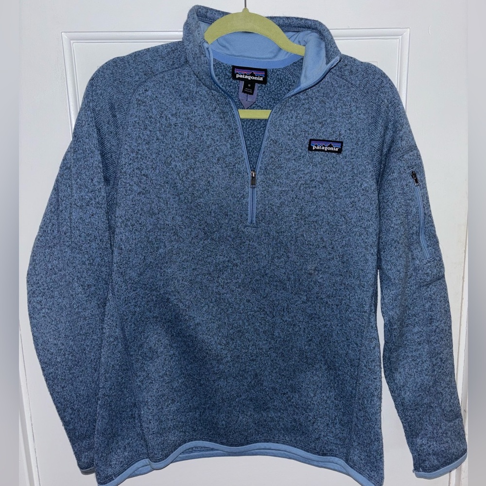 Blue Patagonia quarter 1/4 zip up sweater sweatshirt